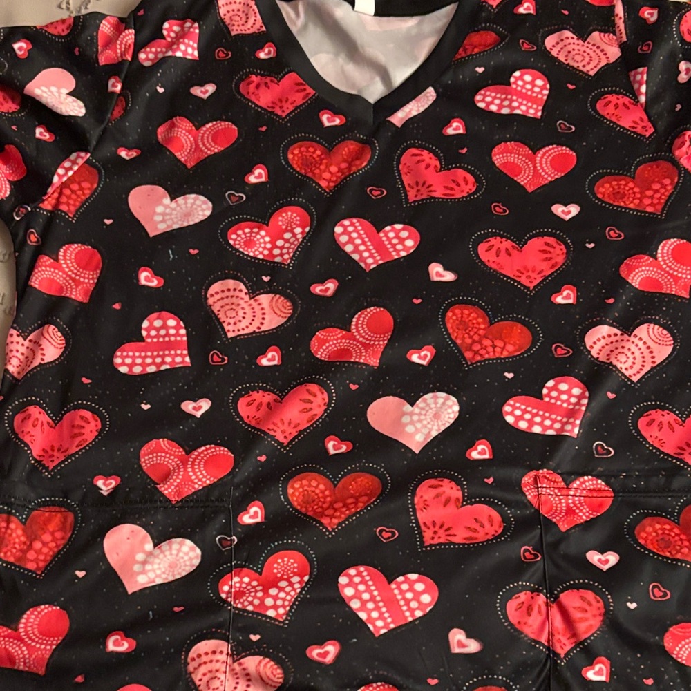 Heart Pattern scrub top